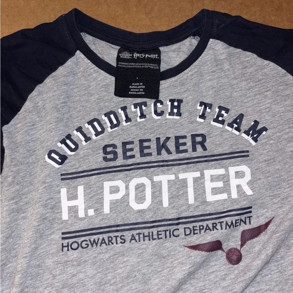 Warner Bros. Harry Potter Raglan Tee - Gray & Navy - Picture 1 of 4